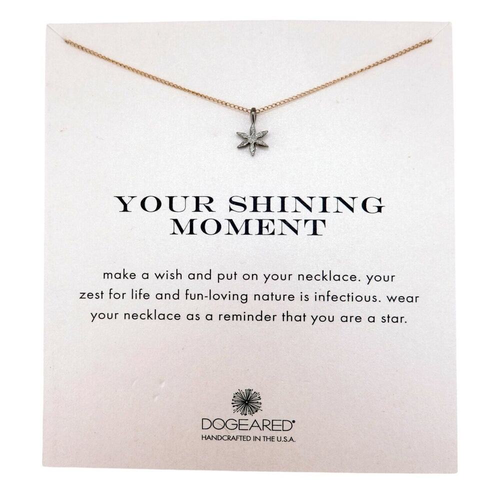 Dogeared Your Shining Moment Sterling Silver Star on a Gold Dipped Necklace NEW